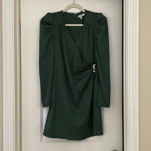 Wayf Green Mini Wrap Dress
